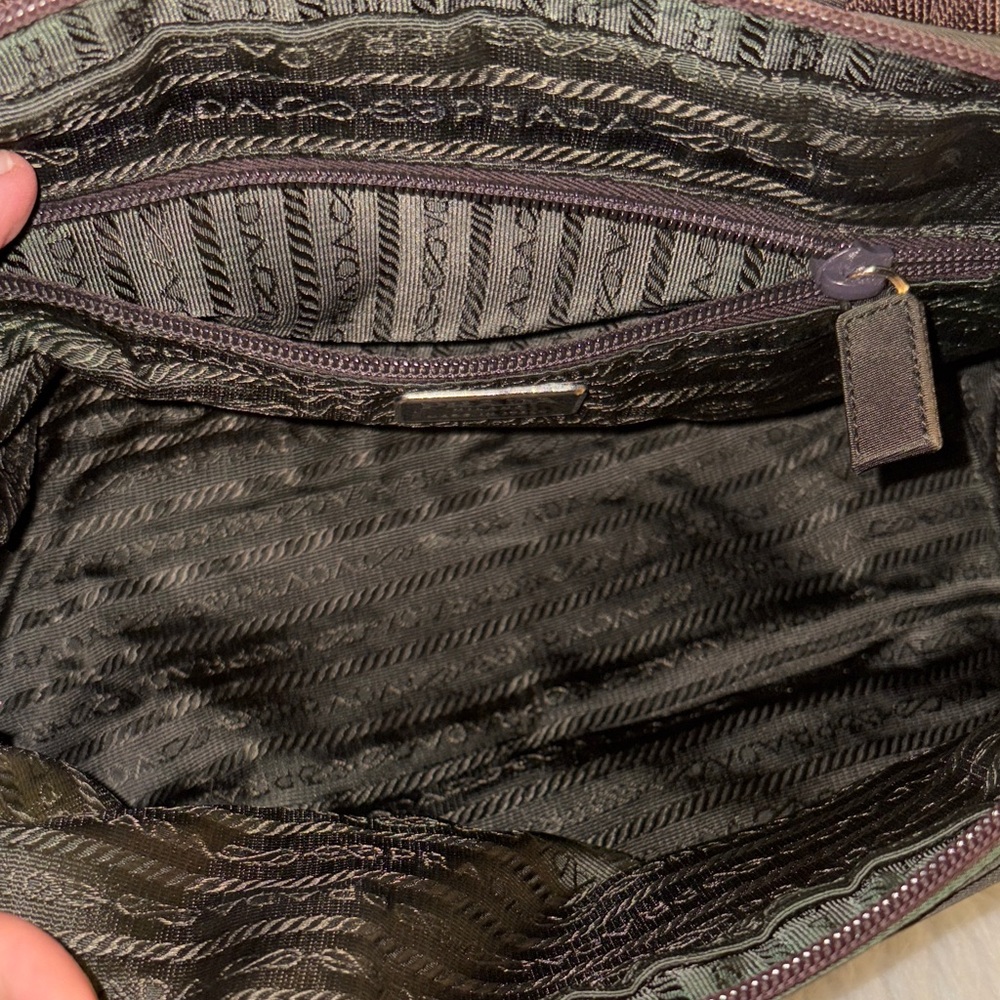 Prada Black Nylon Handbag with Brown Straps - Picture 7 of 11